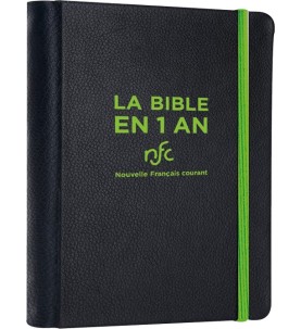 LA BIBLE EN 1 AN NFC Souple simili cuir noir