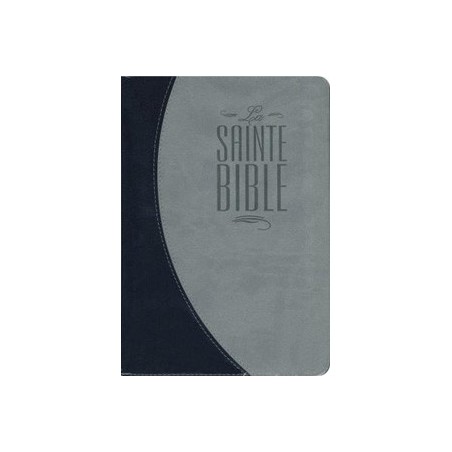 Bible Duo bleu nuit et gris avec onglets et fermeture éclair