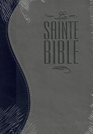 Bible Duo bleu nuit et gris avec fermeture éclair