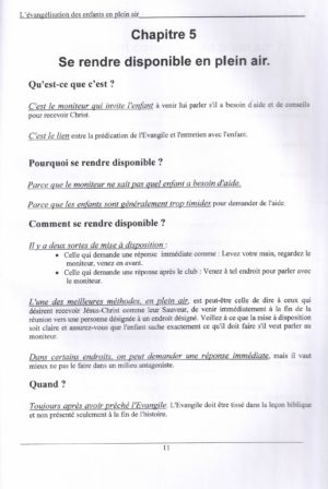 L'évangélisation des enfants en plein air