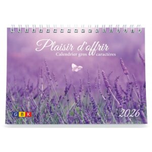 Calendrier "Plaisir d'offrir" gros caractères 2026