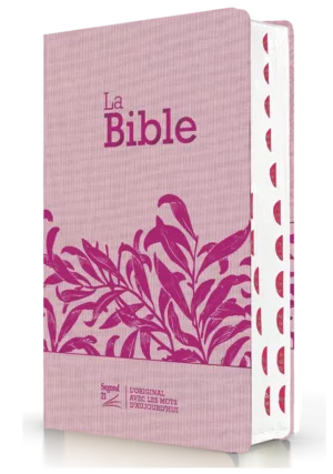 Bible Segond 21 compacte (Premium Style) couverture souple, toile rose avec paillettes et onglets