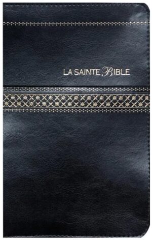 BIBLE Similicuir noir, tranche or, onglets, glissière 1042